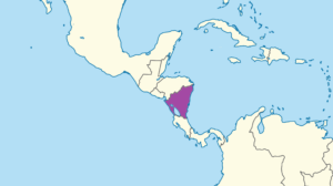 Carte de localisation du Nicaragua en Amérique centrale.