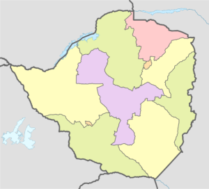 Carte vierge colorée du Zimbabwe.