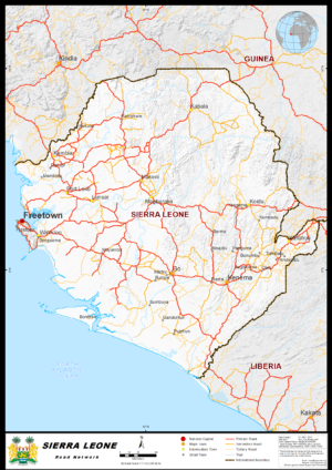 Carte routière de la Sierra Leone