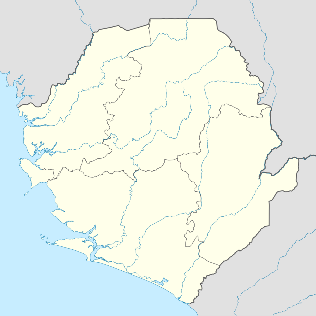 Carte vierge de la Sierra Leone.