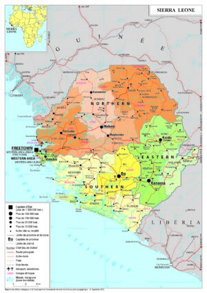 Carte politique de la Sierra Leone