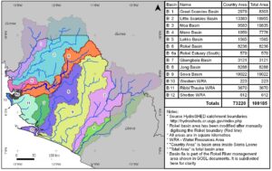 Zones de bassins hydrographiques de la Sierra Leone.