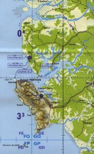 Carte de pilotage tactique de la région de Freetown de 1995.