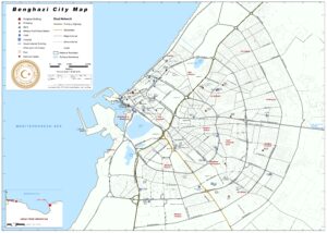 Carte de Benghazi, Libye