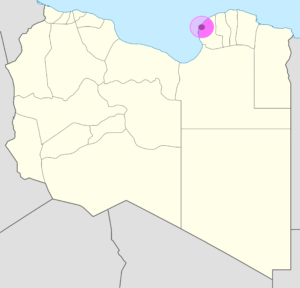 Carte de localisation de Benghazi.