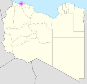 Carte de localisation de Tripoli en Libye.