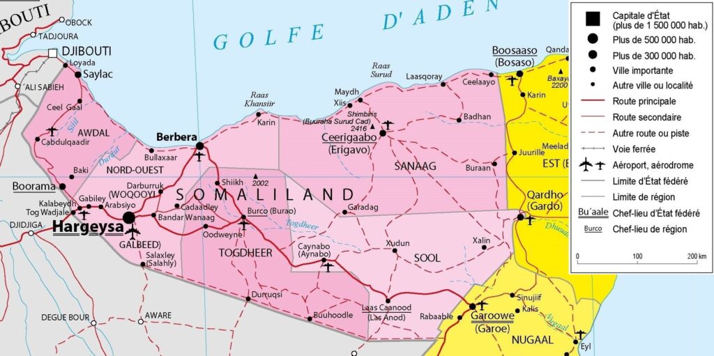 Carte du Somaliland.