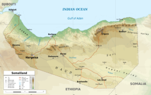 Carte du relief du Somaliland.