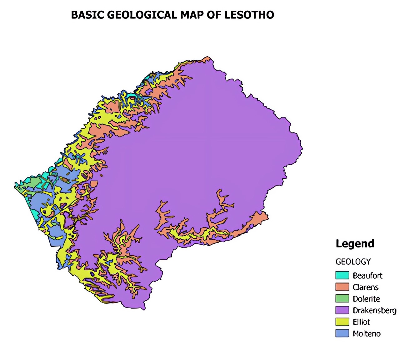 Carte G ologique Du Lesotho