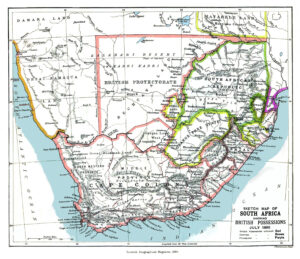 Carte de l’Afrique du Sud de 1885