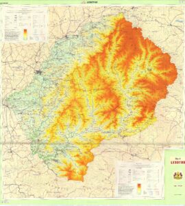 Carte topographique du Lesotho de 1978.