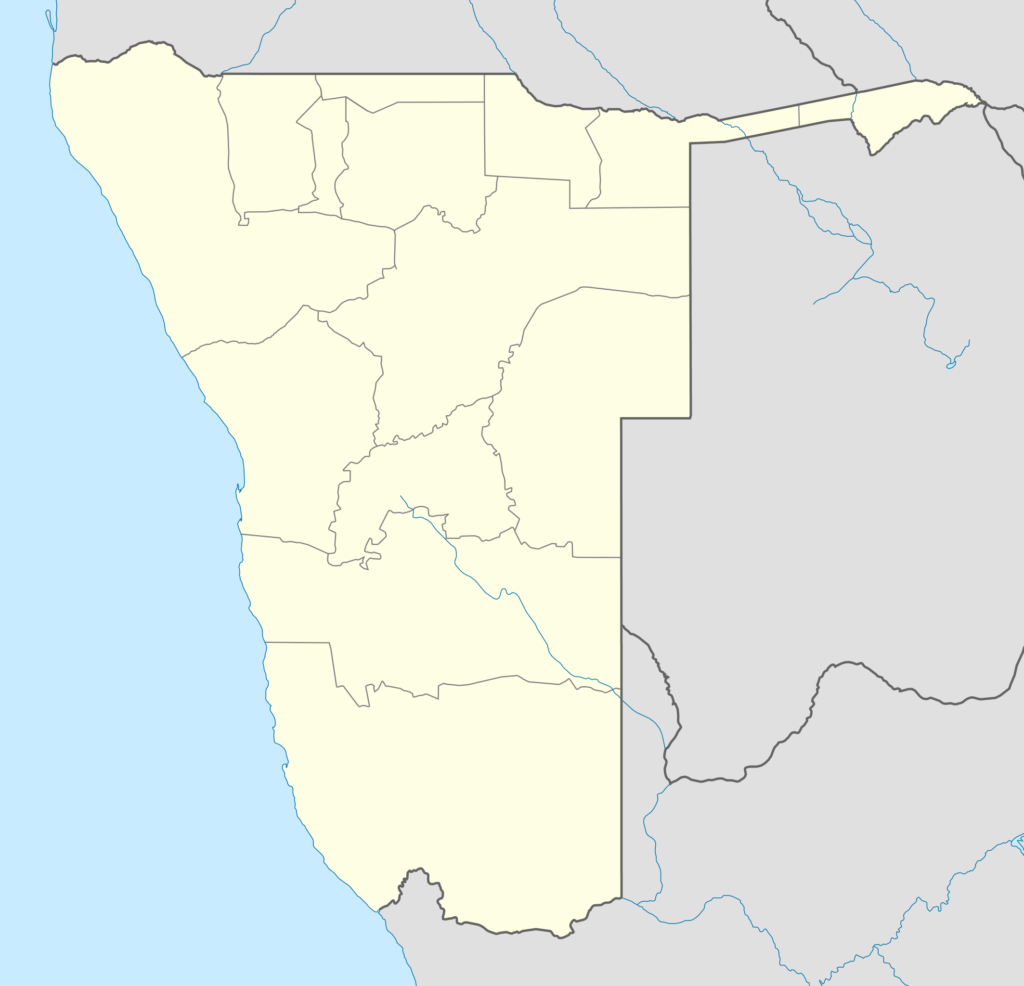 Carte vierge de la Namibie.