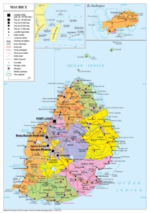 Carte politique de la république de Maurice