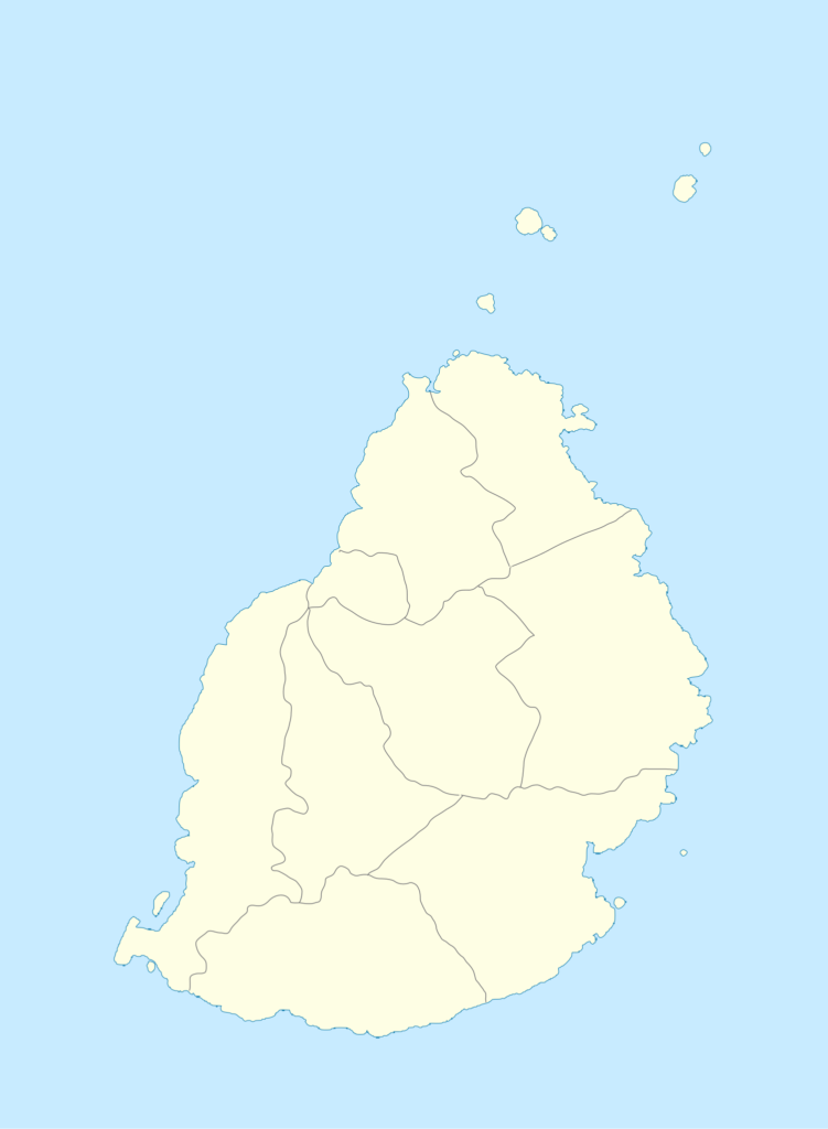 Carte vierge de l'île Maurice.