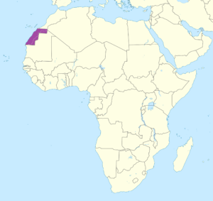 Carte de localisation du Sahara occidental en Afrique.