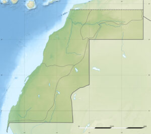 Carte physique vierge du Sahara occidental.