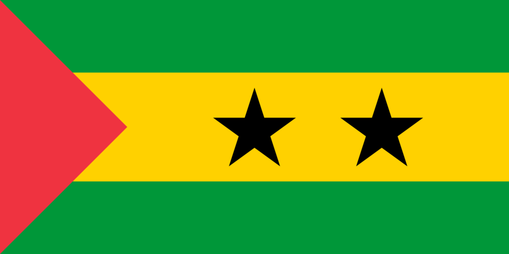 Drapeau de Sao Tomé-et-Principe.