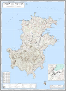 Carte topographique de l'île de Principe.