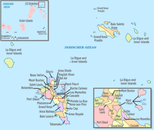 Quels sont les districts des Seychelles ?