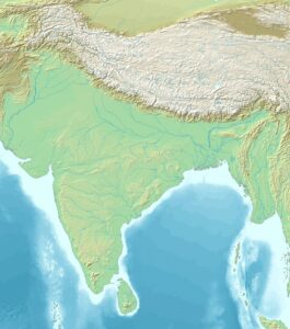 Carte physique vierge de l'Inde.