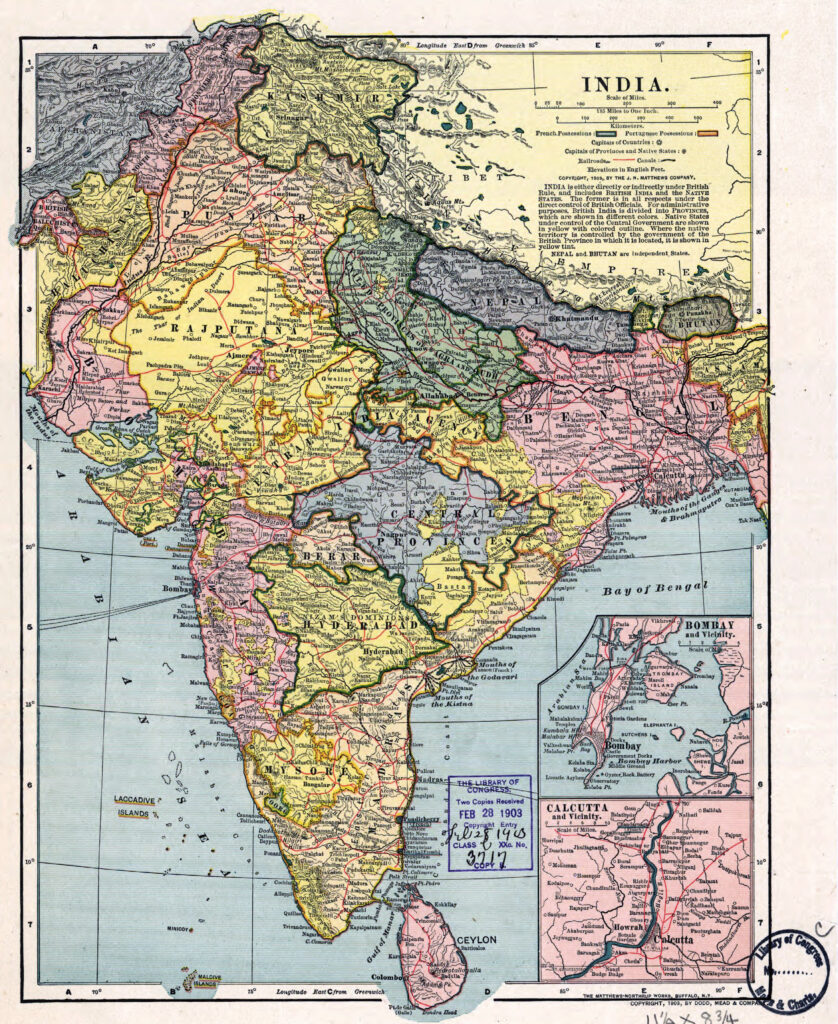 Carte de l'Inde de 1903.