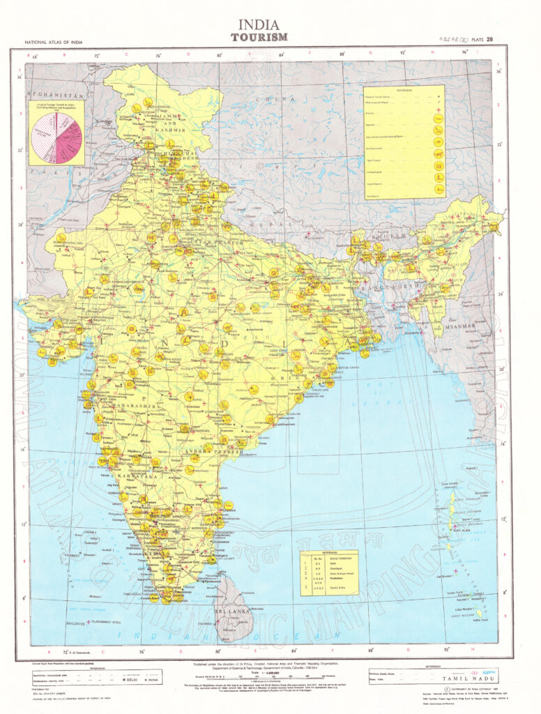 Carte touristique de l'Inde.