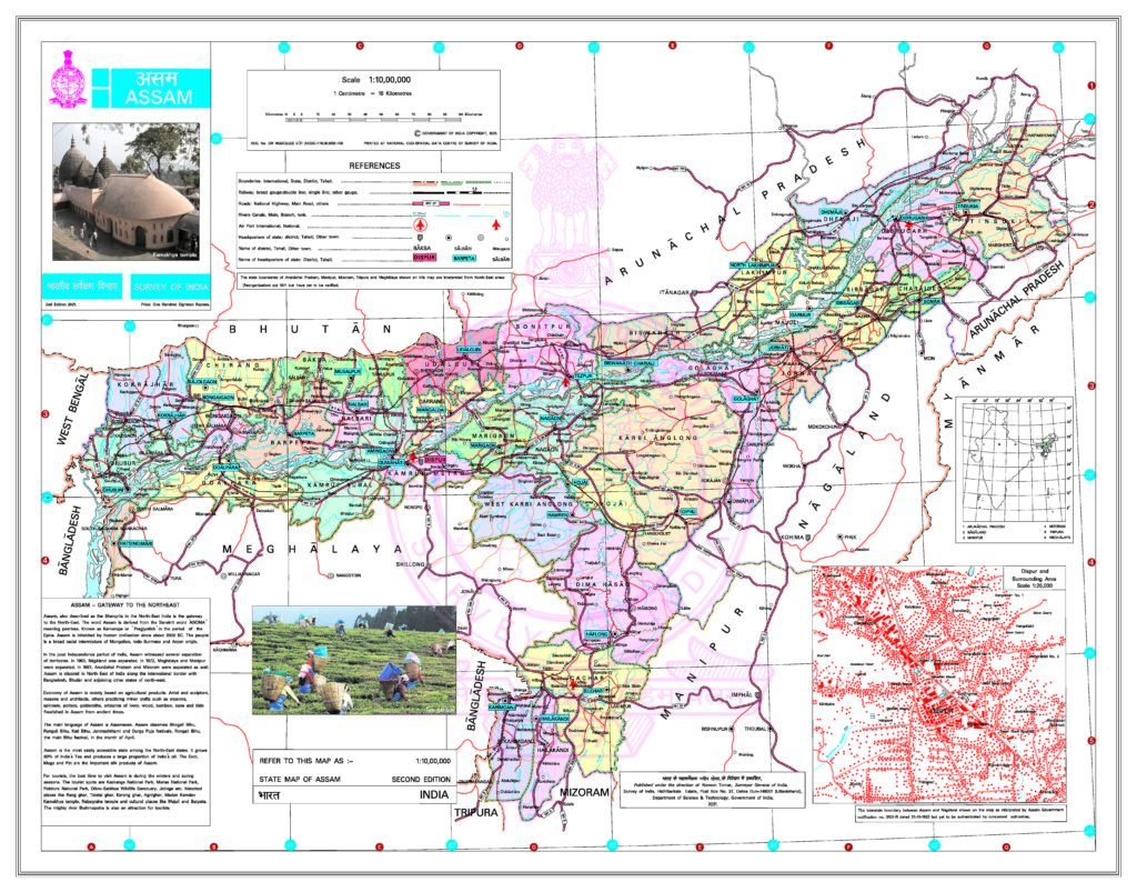 Carte de l'Assam.