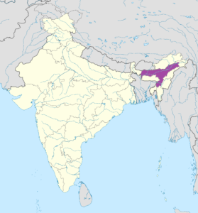 Carte de localisation de l'Assam.