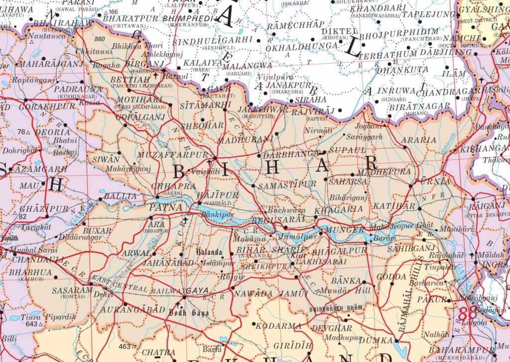 Carte du Bihar.