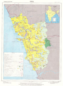 Carte de Goa, un état de l'Inde de 2001.