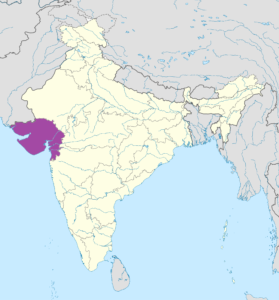 Carte de localisation du Gujarat.