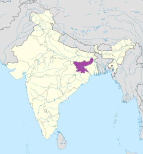 Carte de localisation du Jharkhand.