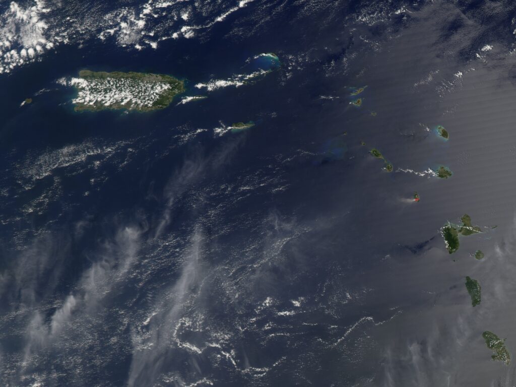 Image satellite de Porto Rico et des îles des Petites Antilles