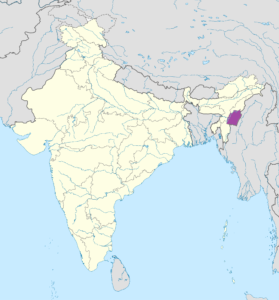 Carte de localisation du Manipur.