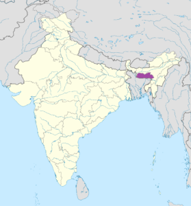 Carte de localisation du Meghalaya.