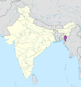 Carte de localisation du Mizoram.