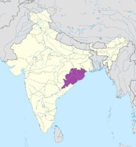 Carte de localisation de l'Odisha.