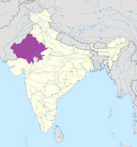 Carte de localisation du Rajasthan.