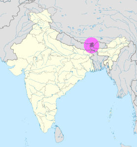 Carte de localisation du Sikkim.