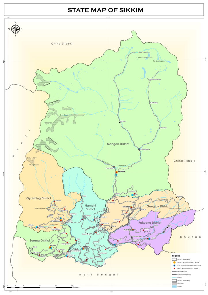 Carte du Sikkim.