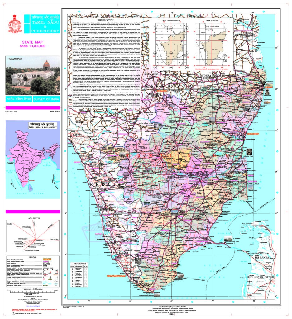 Carte du Tamil Nadu.