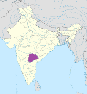 Carte de localisation du Telangana.