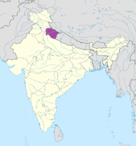 Carte de localisation de l'Uttarakhand.