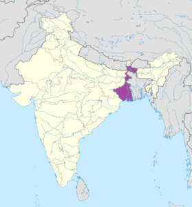 Carte de localisation du Bengale-Occidental.