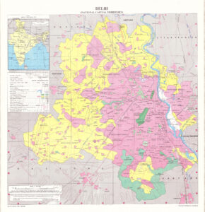 Carte du territoire de la capitale nationale de Delhi.