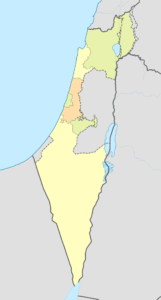 Carte vierge colorée d'Israël.