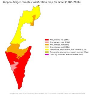 Carte climatique d’Israël