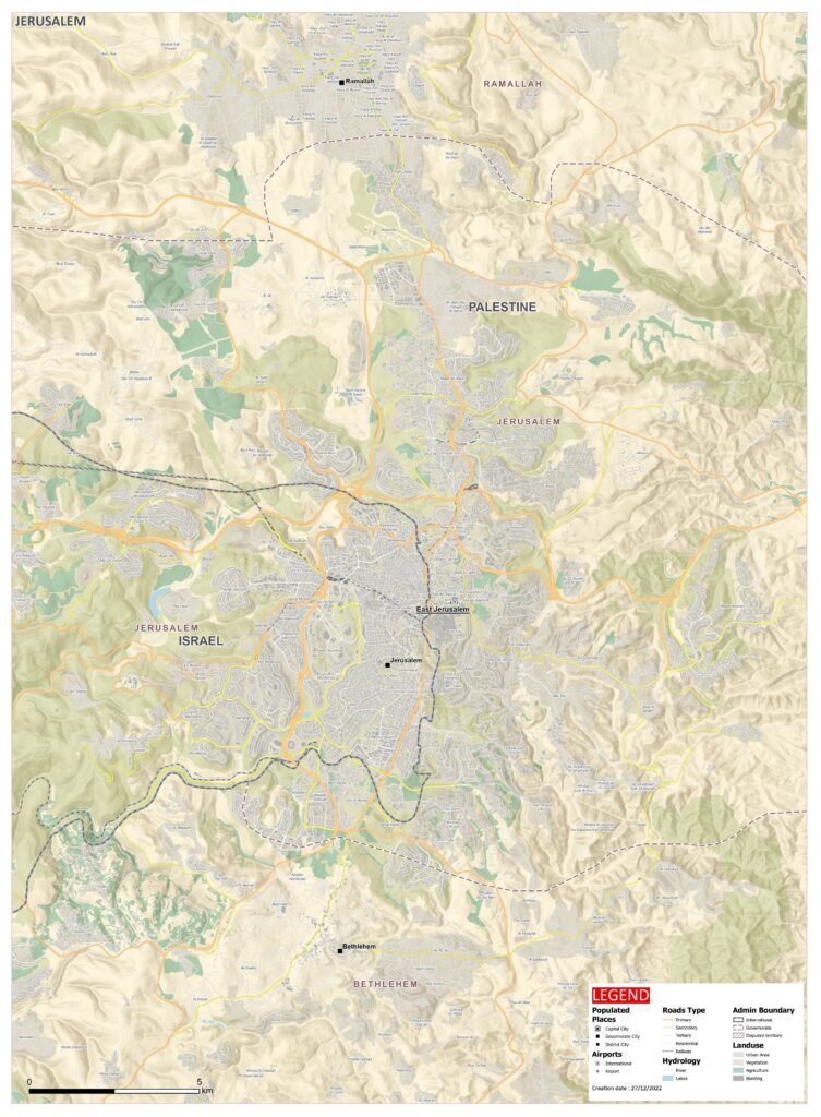 Carte de Jérusalem.