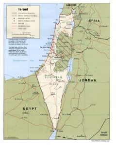 Carte politique d'Israël de 2001.