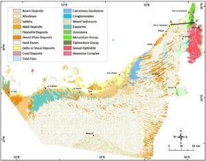 Carte géologique des Émirats arabes unis